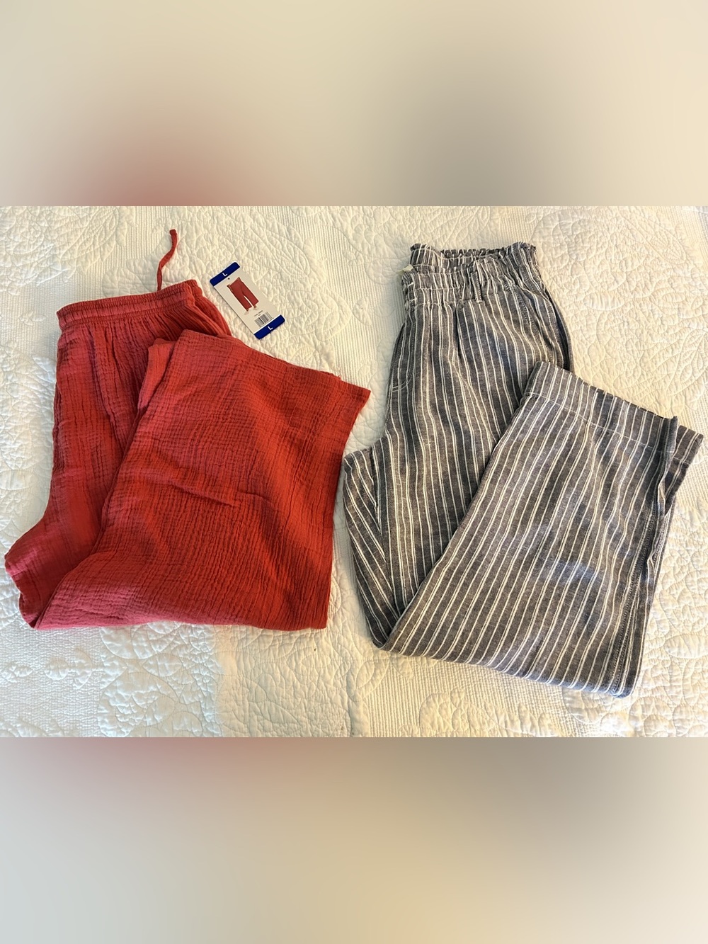 2 Women’s Large Pants Lot Jessica Simpson Capri + Briggs Wide Leg Pant